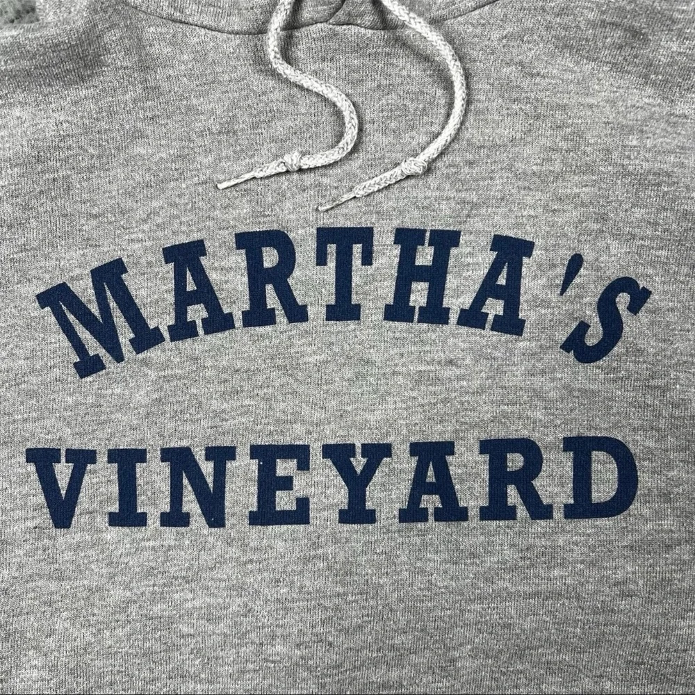 Vintage 90s Hoodie Sweatshirt Gray Pull Over Men’s Size Medium Martha’s Vinyard - Picture 3 of 11